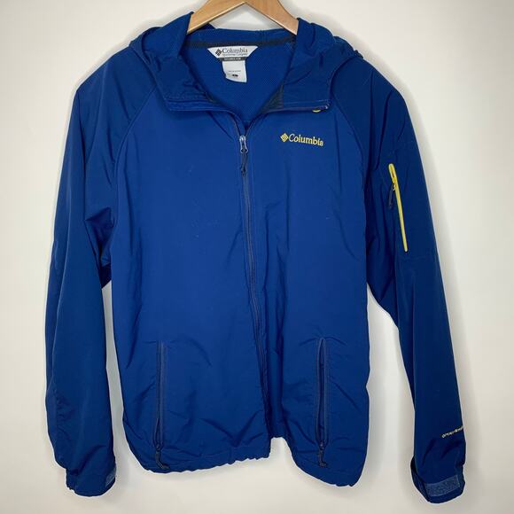Columbia Blue Full Zip Windbreaker Raincoat Sz Large - Picture 1 of 8